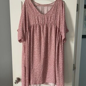 Dusty Pink Plus Size Babydoll Dress